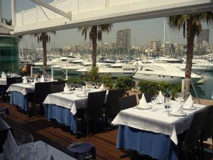 Restaurante Santi. Vista al puerto de Alicante